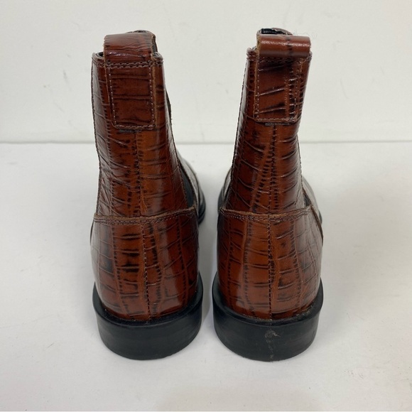 Asos brown croc alligator chelsea ankle boots minimalist capsule wardrobe - Picture 2 of 6